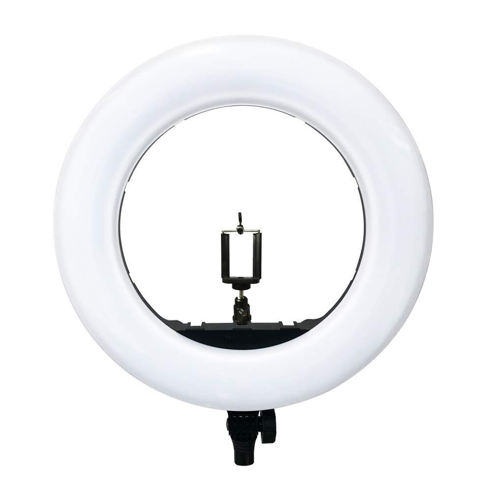 Yidoblo Ring Light Kit [Upgraded Version-1.8cm Ultra Slim]-18 inches,3200-5600K,Dimmable LED Ring Light with Light Stand, Phone Clip,Hot Shoe Adapter for Portrait Makeup Video Shooting (S Black)