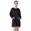 Exttlliy Polyester Professional Salon Smock Hair Stylist Jacket, Black, XL view 1