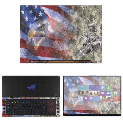 Decalrus - Protective Decal Patriotic Skin Sticker for Asus ROG Zephyrus S GX701GX (17.3" Screen) case Cover wrap ASzephyrusGX701-21