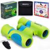 Binoculars for Kids, Girls or Boys Real Kids Binoculars in Vibrant Green Blue - Includes Sticker Book with 40 Bird Species - Small Toys for Toddlers view 1