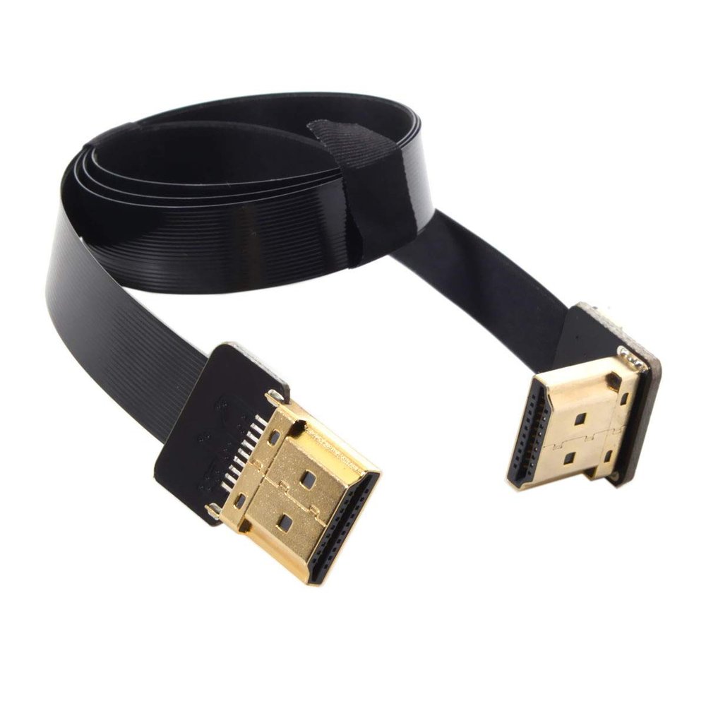 JSER CYFPV FPV HDMI Male to Up Angled 90D HDMI Male HDTV FPC Flat Cable for FPV HDTV Multicopter Aerial Photography (0.5m)