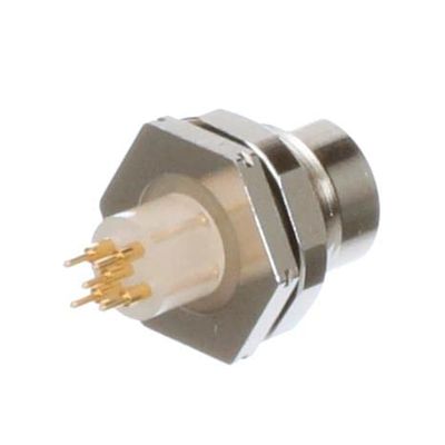 TURCK FKFD 4.5 (U4500), 5 Wire, Female Connector, M12 EUROFAST, Nickel Plated Brass HOUSING, NO Leads, Rear Mount, Receptacle, Standard Keyway