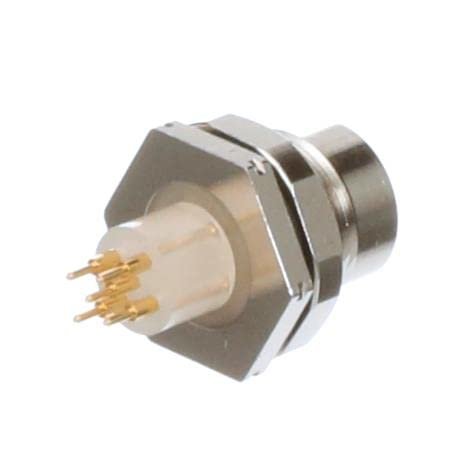 TURCK FKFD 4.5 (U4500), 5 Wire, Female Connector, M12 EUROFAST, Nickel Plated Brass HOUSING, NO Leads, Rear Mount, Receptacle, Standard Keyway