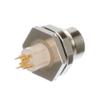 TURCK FKFD 4.5 (U4500), 5 Wire, Female Connector, M12 EUROFAST, Nickel Plated Brass HOUSING, NO Leads, Rear Mount, Receptacle, Standard Keyway view 1