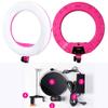 Yidoblo QS-480SII Ring lamp 18" 96W 480pcs LED Ring Light 2800-9900K Video Beauty Salon YouTube Media Film Studio Sefile (QS-480Ell Rose RED) view 2