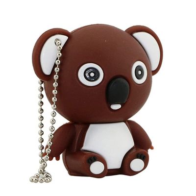 64GB Animal Koala Shape USB Flash Drive U Disk USB 2.0 Data USB Flash Disk Memory Stick Pen Drive Storage Device USB Drive External Storage Flash Disk (Brown)