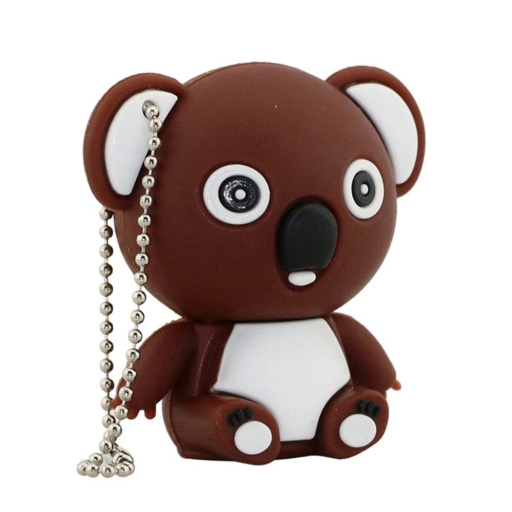 64GB Animal Koala Shape USB Flash Drive U Disk USB 2.0 Data USB Flash Disk Memory Stick Pen Drive Storage Device USB Drive External Storage Flash Disk (Brown)