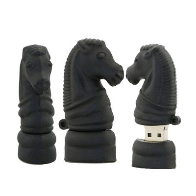 16GB Chess Knight Shape USB Flash Drive U Disk USB 2.0 Data USB Flash Disk Memory Stick Pen Drive Storage Device USB Drive External Storage Flash Disk (Black)