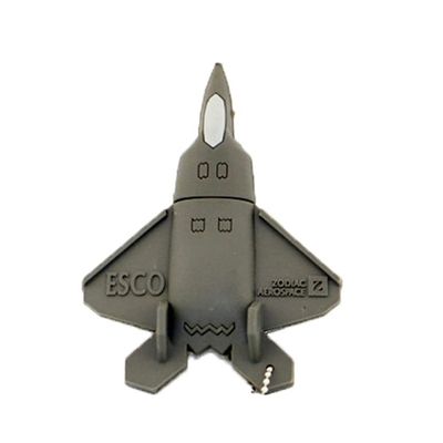 16GB Fighter Shape USB Stick USB Flash Drives Memory Stick Pen Drive Thumb Drive USB Disk USB Drive U Disk with Chain (Gray)