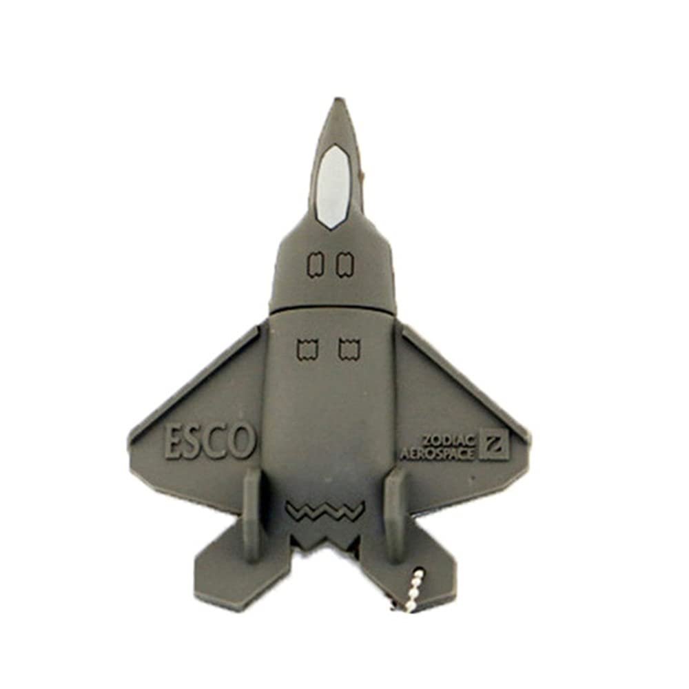 16GB Fighter Shape USB Stick USB Flash Drives Memory Stick Pen Drive Thumb Drive USB Disk USB Drive U Disk with Chain (Gray)