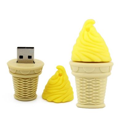 128GB Ice Cream Shape 2.0 Flash Drive USB Flash Drive Memory Stick Thum Drive USB Drive USB Flash Disk U Disk Pen Drive USB Stick PenDrive USB Disk (Yellow)