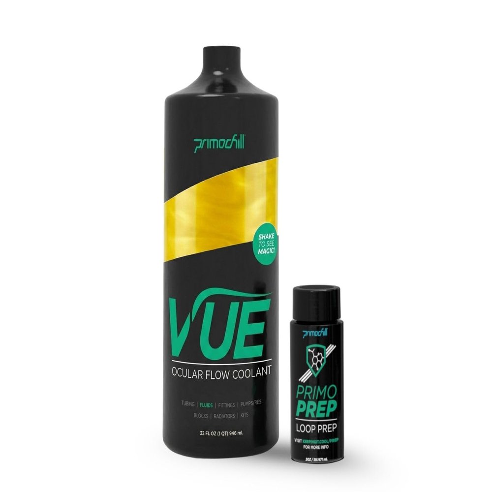 PrimoChill Vue - Computer WaterCooling Coolant, Visual Flow, Solid/Non-Transparent, Full Protection, PrimoPrep Included, Proudly Made in the USA (32oz/.9L) - Yellow