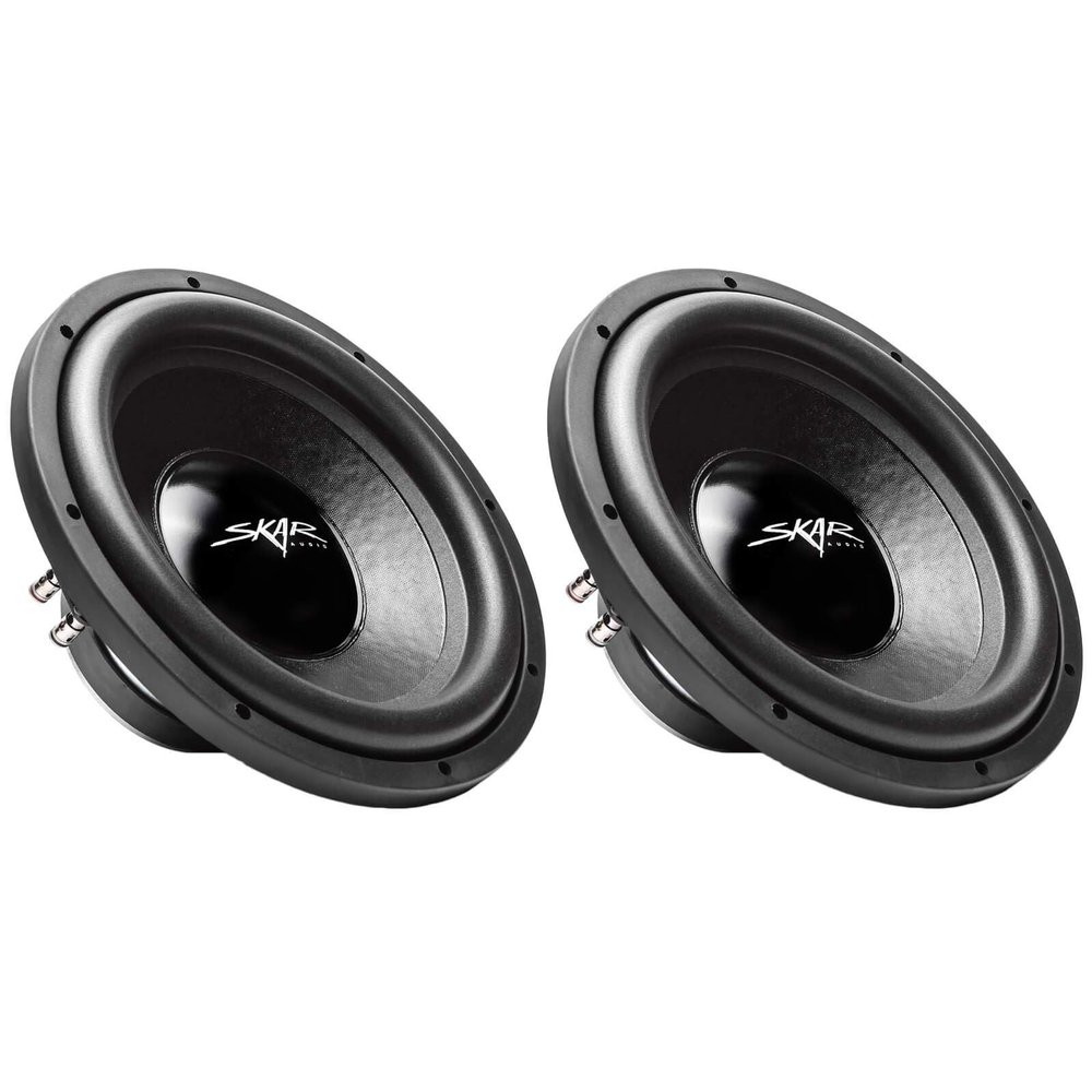 (2) Skar Audio iX-12 D4 12" 500W Max Power Dual 4 Ohm Car Subwoofers, Pair of 2
