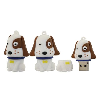 128GB Animal Dog Shape USB Flash Drive U Disk USB 2.0 Data USB Flash Disk Memory Stick Pen Drive Storage Device USB Drive External Storage Flash Disk (White)