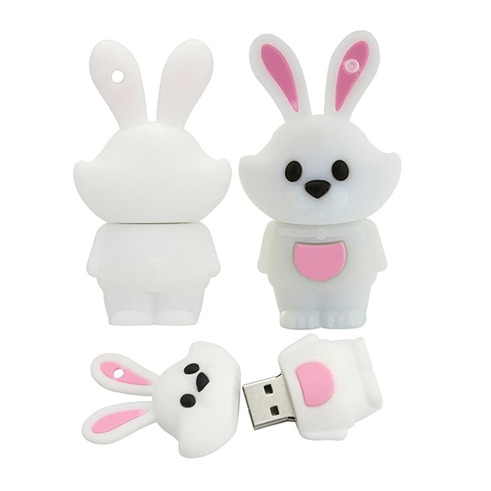 16GB Cartoon 12 Symbolic Animals USB Flash Drive U Disk USB 2.0 Data USB Flash Disk Memory Stick Pen Drive Storage Device USB Drive External Storage Flash Disk USB Disk (Rabbit)