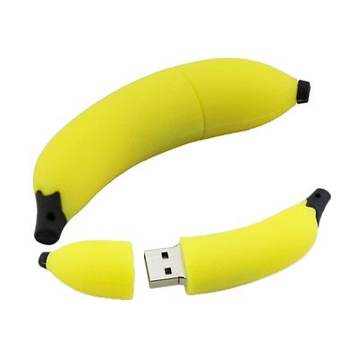 128GB Banana Shape USB Sticks USB 2.0 Flash Drive Thumb Drive USB Drive Memory Stick USB Stick Flash Disk U Disk USB Disk with Chain (Yellow)