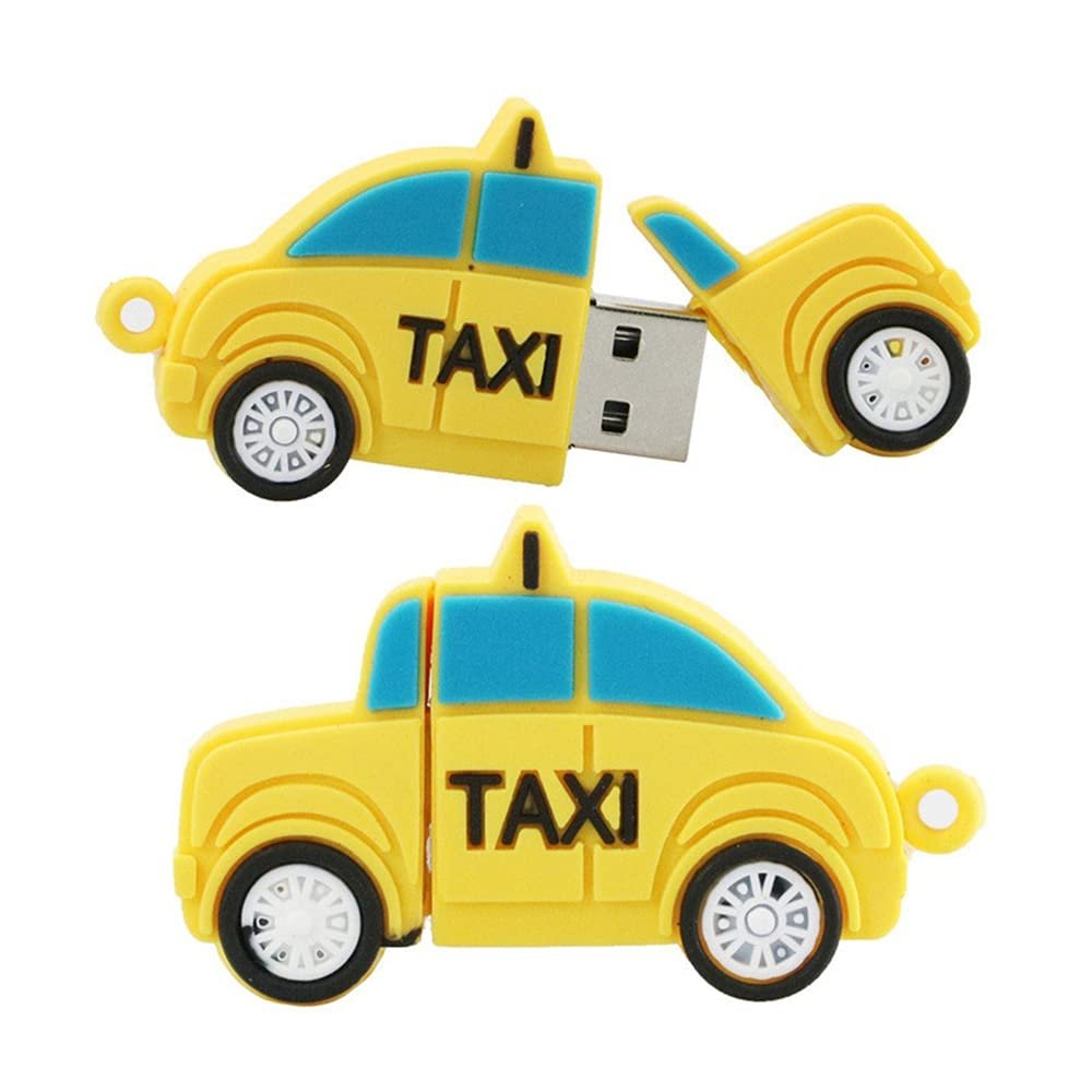128GB Taxi Shape Flash Drive USB Flash Drive Memory Stick Thum Drive USB Drive USB Flash Disk U Disk Pen Drive USB Stick PenDrive (Yellow)