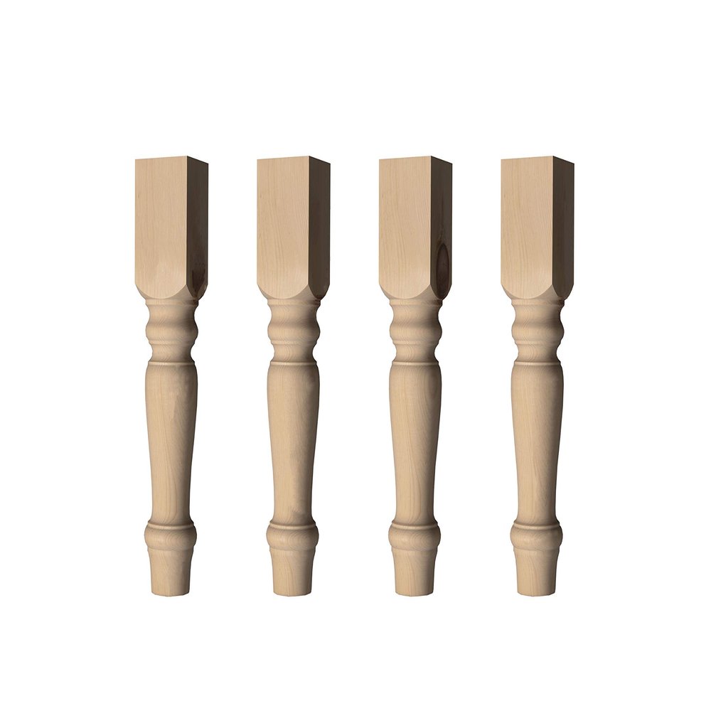 Osborne Jumbo English Country Coffee Table Leg in Knotty Pine Wood (Set of Four), Replacement Legs for Coffee Table or Bench, Farmhouse Style, Unfinished Wooden Posts are Sanded & Ready to be Finished