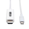Tripp Lite USB C to HDMI Cable Adapter (M/Thunderbolt 3 HDMI Cable Adapter, Gen 1, Converter On HDMI End, 4K HDMI @ 60 Hz, 4: White, 6 ft. (U444-006-H4K6WE) view 1