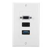Zopsc USB VGA Wall Socket Panel, Premium ABS Wall Mount Adapter with USB 3.0 Ports for Home Theater and Office Setup view 1