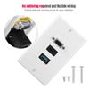 Zopsc USB VGA Wall Socket Panel, Premium ABS Wall Mount Adapter with USB 3.0 Ports for Home Theater and Office Setup view 4