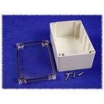 1554T2GYCL, RAL7035 Grey Polycarbonate Plastic Watertight Enclosure with Clear lid