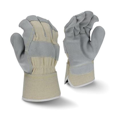 RWG3400W Side Split Gray Cowhide Leather Glove - Size L