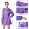 Polyester Professional Salon Smock Hair Stylist Jacket, Violet, M view 3
