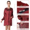 Polyester Professional Salon Smock Hair Stylist Jacket, Dark Red, M view 2