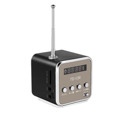 Hemobllo USB Music Player: Mini Speaker Digital Music Player MP3, Support Micro USB Disk, with Led Display for Outdoor Travel and Listening (Black)