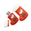 128GB Christmas Sock Shape USB Flash Drive USB 2.0 Stick Flash Disk Thumb Drive U Disk Pen Drive USB 2.0 Stick PenDrive USB Drive Memory Stick External Storage USB Disk with Chain (Red) view 1