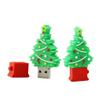 16GB Christmas Tree Shape USB Flash Drive USB 2.0 Stick Flash Disk Thumb Drive U Disk Pen Drive USB 2.0 Stick PenDrive USB Drive Memory Stick External Storage USB Disk with Chain (Green) view 1