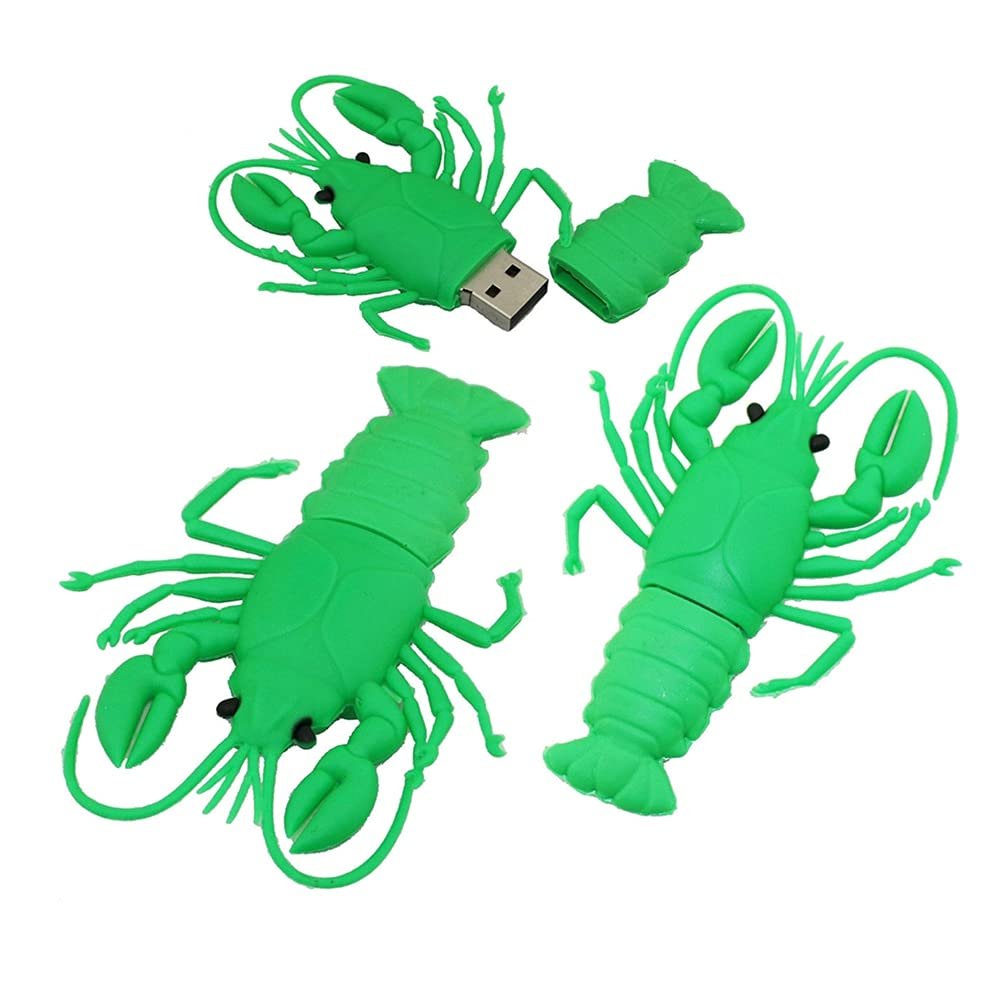 16GB Lobster Shape USB Flash Drives Pen Drive Memoria Flash Stick PenDrives USB Flash Disk Thumb Drive U Disk USB Drive USB 2.0 Pen Drive PenDrive (Green)