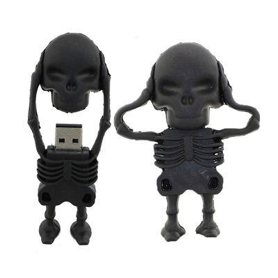 16GB Human Skeleton Shape USB 2.0 Flash Drive USB Stick Memory Stick USB Drive Flash Disk Thumb Drive Data Storage External Storage U Disk Flash Memory (Black)