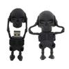 16GB Human Skeleton Shape USB 2.0 Flash Drive USB Stick Memory Stick USB Drive Flash Disk Thumb Drive Data Storage External Storage U Disk Flash Memory (Black) view 1