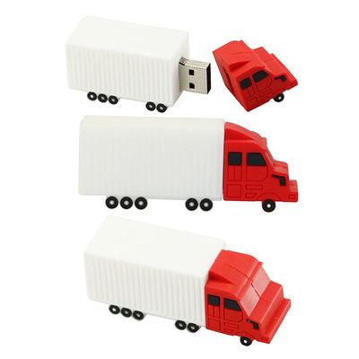 128GB Truck Shape USB Flash Drive U Disk USB 2.0 Data USB Flash Disk Memory Stick Pen Drive Storage Device USB Drive External Storage Flash Disk (Red)