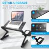 Armyte 19" Extra Wide Aluminum Laptop Stand Adjustable with Cooling Fan and Mouse Pad, Reinforced Ergonomic Lap Desk Foldable Portable Computer Table for Bed Sofa Couch (Black) view 3