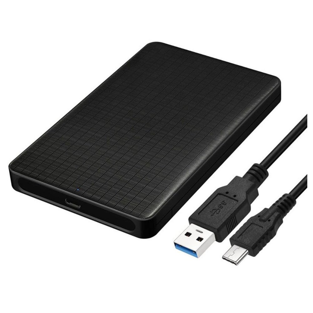 chenyang USB C to 2.5" SATA SSD HDD Tool Free Clear External Hard Disk Enclosure for Laptop PC Black