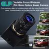 1080P USB Camera with Microphone Manual Zoom 2.8-12mm Webcam Variable Focus PC Camera H.264 Mini UVC USB2.0 USB with Camera for Computer Audio Video Close-up Camera Varifocal Lens Web Camera view 3