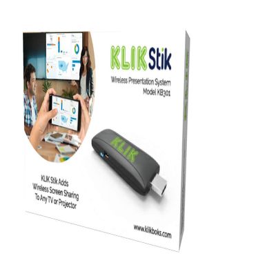 KLIKStik Wireless Presentation System Dongle with Wi-Fi & HDMI, Screen Mirroring from AirPlay, Miracast & KLIKConnect apps