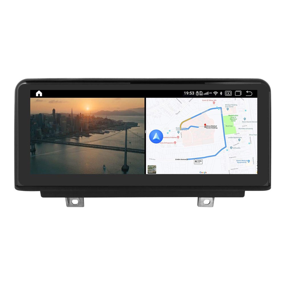 10.25" Black Screen Monitor 4+64G Android Auto Stereo Video Media Player GPS Navigation for BMW 1/2 Series F20 F21 F22 F23 2011-2016 NBT