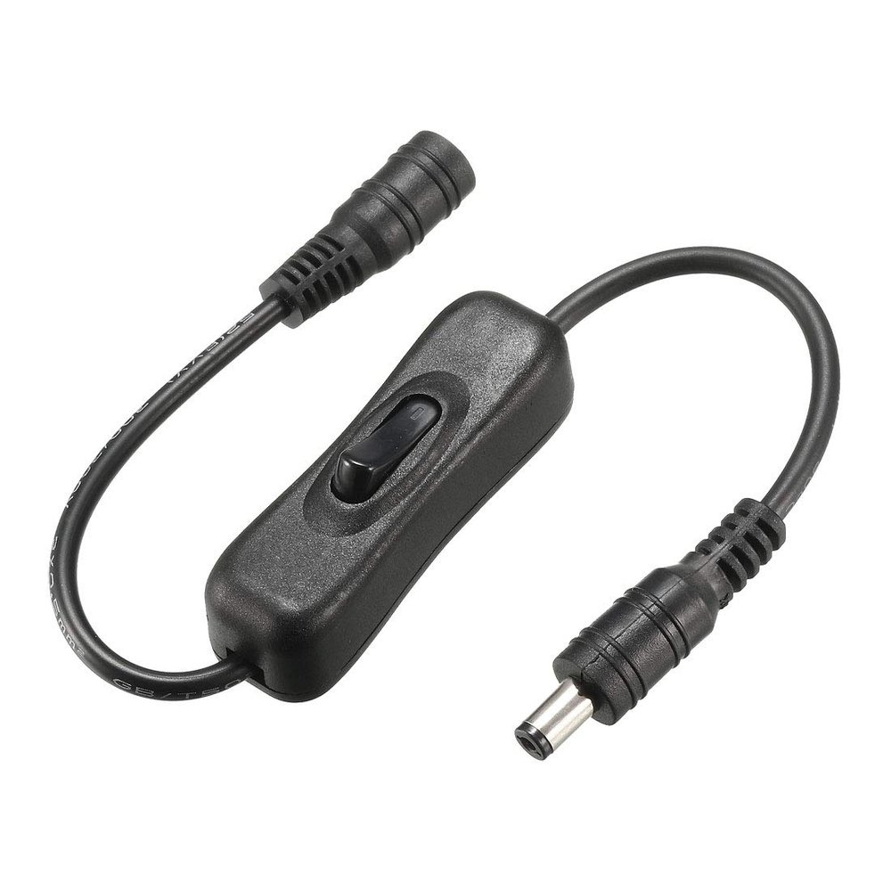 uxcell DC Power Splitter with Switch 1 Female to 1 Male 5.5mm x 2.1mm Y Adapter Cable for CCTV Camera LED Strip Light