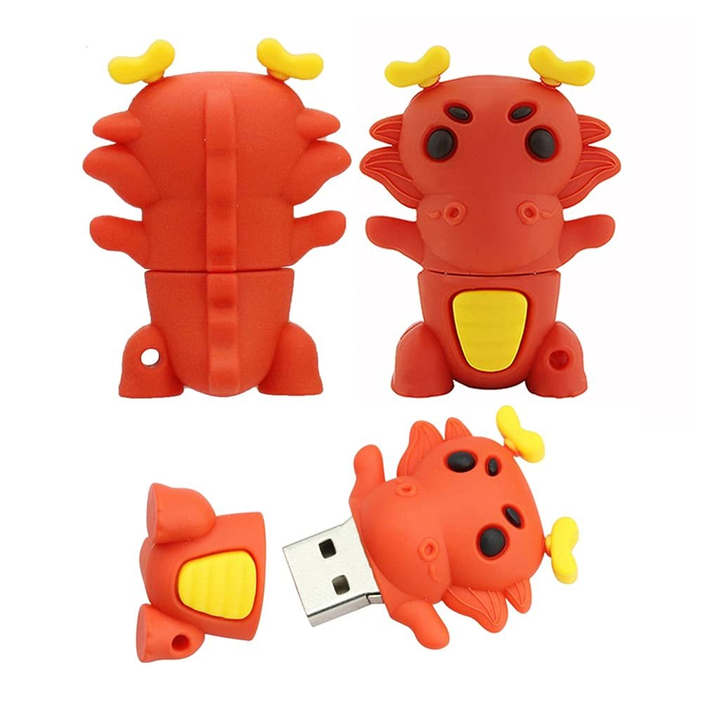 16GB Cartoon 12 Symbolic Animals USB Flash Drive U Disk USB 2.0 Data USB Flash Disk Memory Stick Pen Drive Storage Device USB Drive External Storage Flash Disk USB Disk (Dragon)