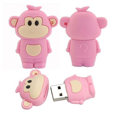 16GB Cartoon 12 Symbolic Animals USB Flash Drive U Disk USB 2.0 Data USB Flash Disk Memory Stick Pen Drive Storage Device USB Drive External Storage Flash Disk USB Disk (Monkey)