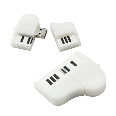 128GB Piano Shape USB 2.0 Flash Drive PenDrive U Disk Memory Stick External Storage Pen Drive USB Flash Disk Thumb Drive USB Drive Flash Memory with Chain (White)