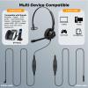 MAIRDI Phone Headset with 2.5mm & 3.5mm Connector for Deskphone Cell Phone PC Laptop, Mono Call Center Office Headset with Noise Cancelling Microphone view 4
