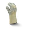 Side Split Gray Cowhide Leather Glove with Gauntlet Cuff view 2