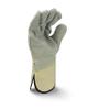 Side Split Gray Cowhide Leather Glove with Gauntlet Cuff view 3