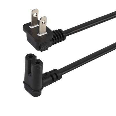 6FT TV Power Cord Right Angle US 2 Prong to IEC 320 C7(Figure 8) Right Angle-Down Angle AC Power Cord, Upward Downward Angled Figure 8 (C7) Replacement Cord for LED LCD TV Monitor Etc