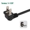 6FT TV Power Cord Right Angle US 2 Prong to IEC 320 C7(Figure 8) Right Angle-Down Angle AC Power Cord, Upward Downward Angled Figure 8 (C7) Replacement Cord for LED LCD TV Monitor Etc view 2